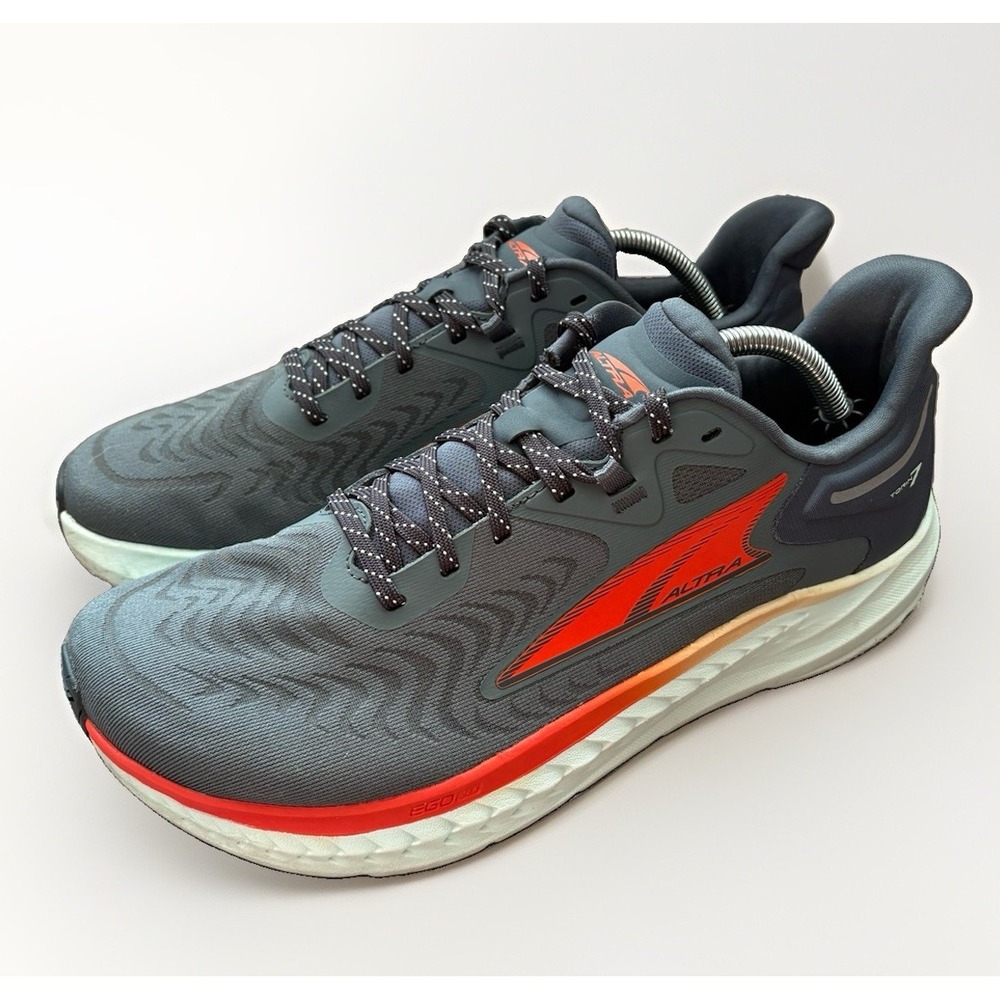 Altra Torin 7 Shoes Men's 10.5 Gray Orange Comfort Running Gym Trainers Sneakers